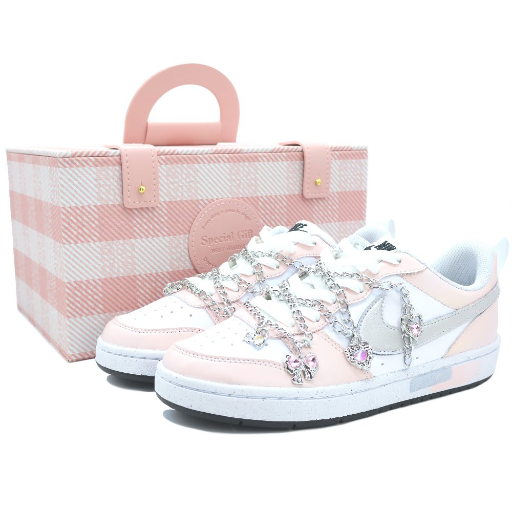 Nike Court Borough Low-Top Skateboard Shoes GS Pink