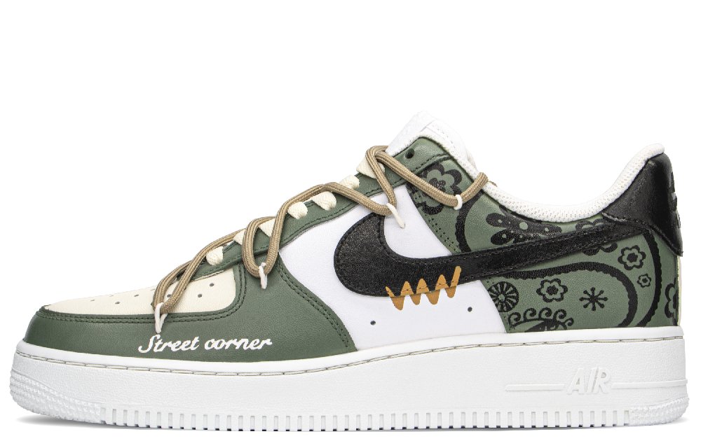 Nike Air Force 1 FZBB Low-Top Skateboard Shoes Men's Khaki Green