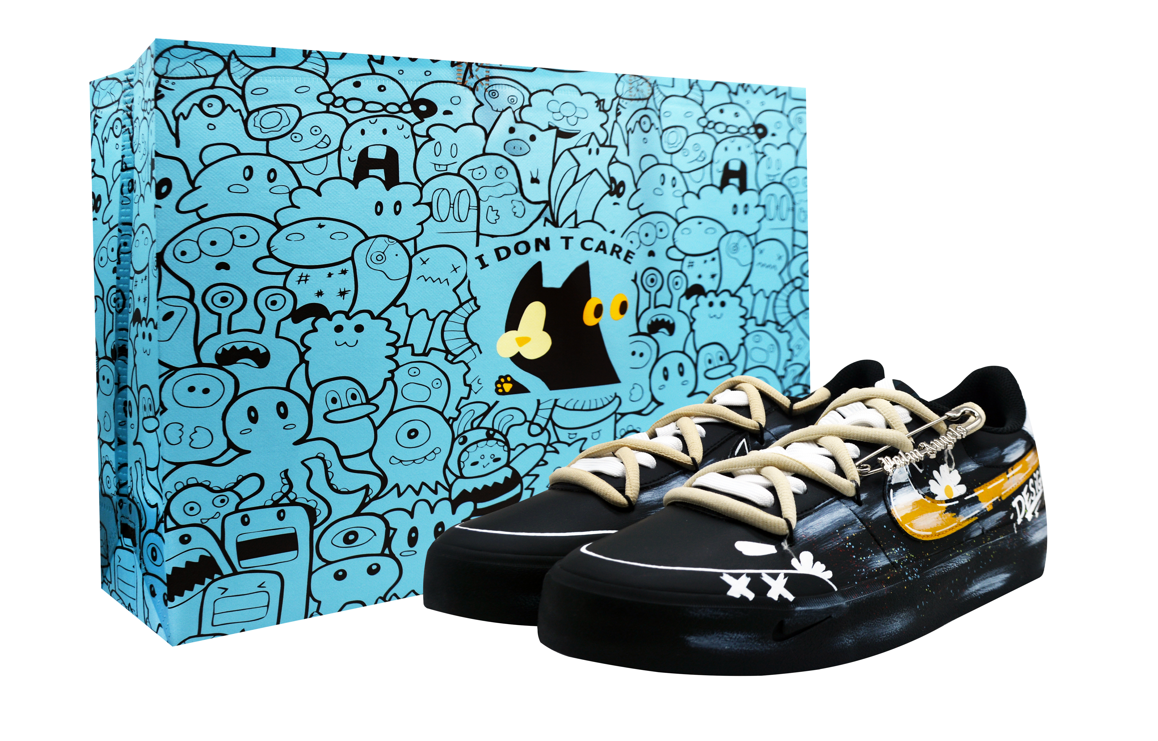 Nike Court Shot Ink Mystique Chrysanthemum Abrasion Resistant Low top Skateboard Shoes Men's Black