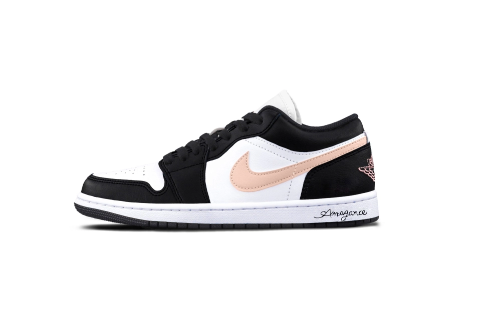 Jordan Air Jordan 1 Vintage Basketball Shoes Unisex Low top Black/Pink
