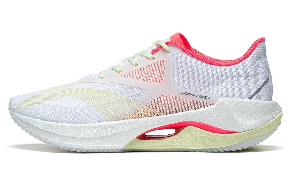LiNing Super Light 20 Anti Slip And Wear Resistant Breathable Low Top Casual Running Shoes Women's White Cyan Red