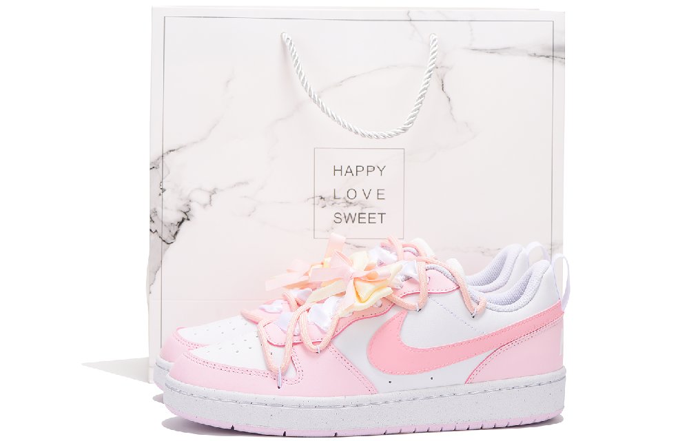 Nike Court Borough Chestnut Low-Top Skateboard Shoes Women's Pink