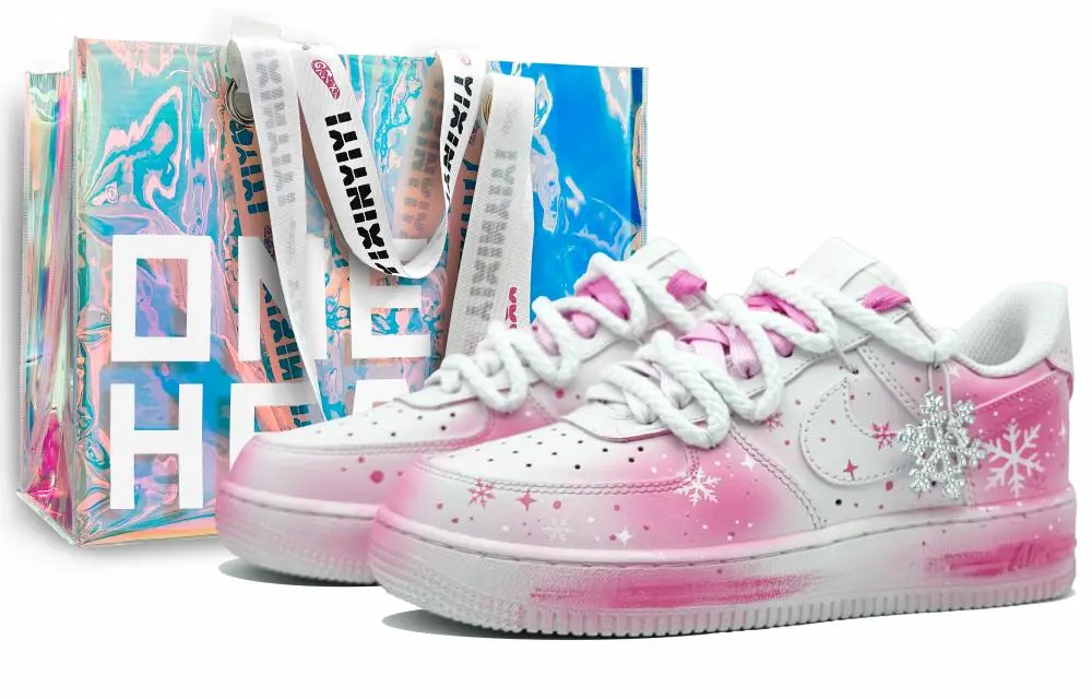 Nike Air Force 1 Abrasion Resistant Low top Skateboard Shoes Unisex Sunset Pink
