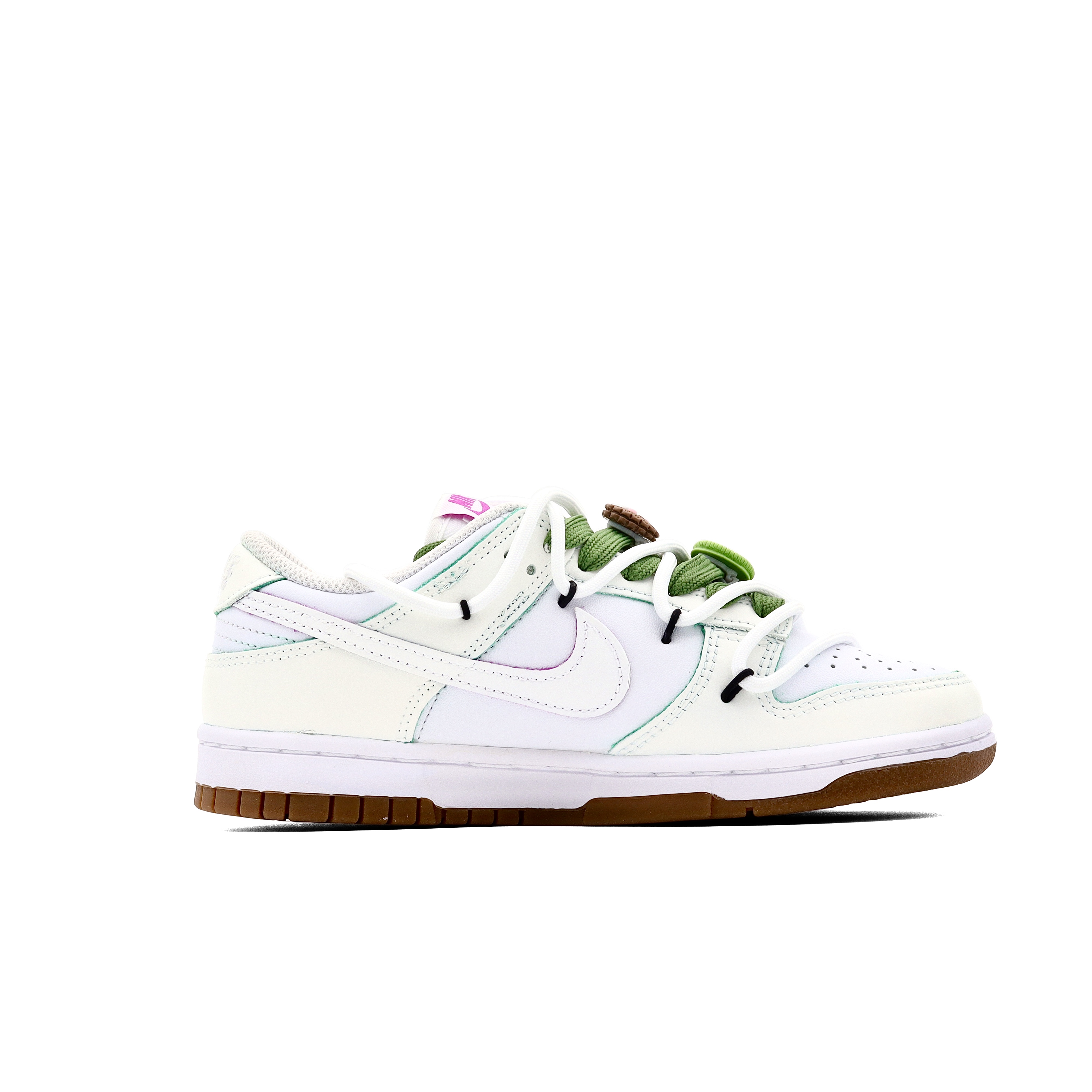 Nike Dunk Low-Top Skateboard Shoes Women's Yellow Green