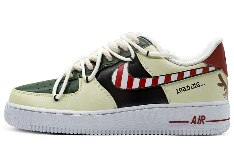 Nike Air Force 1 Low Low-Top Skateboard Shoes Women's Beige Olive