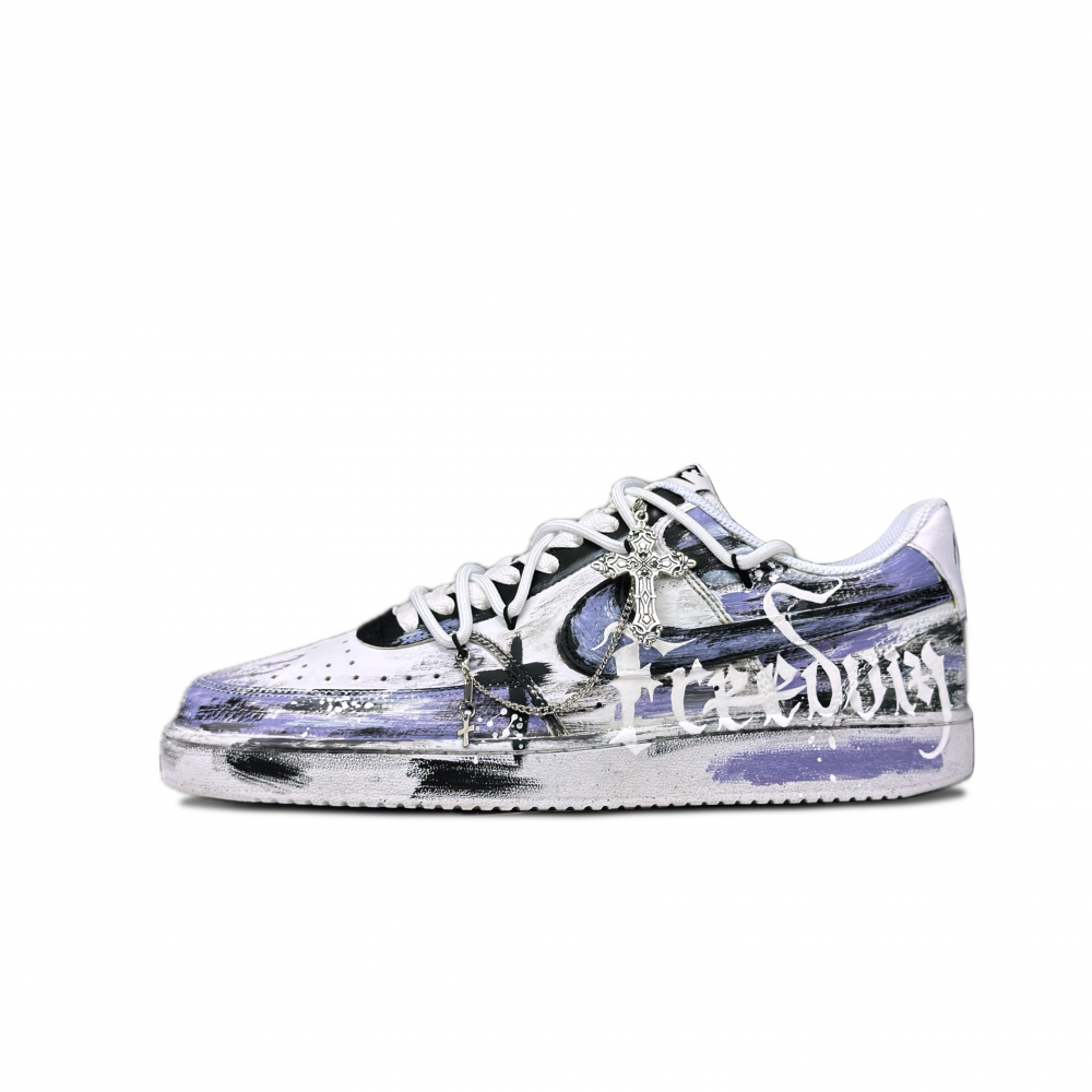 Nike Court Vision 1 Skateboard Shoes Women's Low-Top Purple/Black