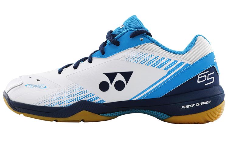 YONEX POWER CUSHION 65 Slip-Resistant Low-Top Badminton Shoes Unisex White Sea Blue