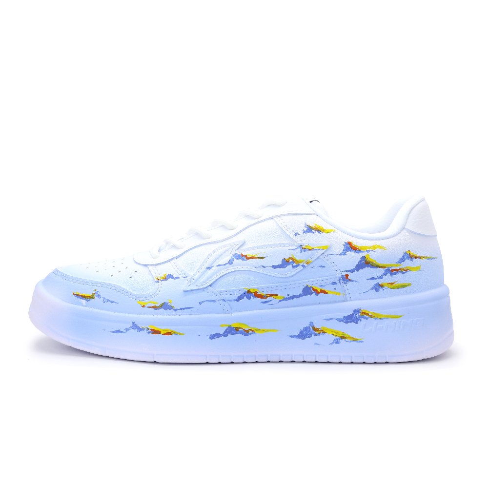 LiNing Pontoon Boats Abrasion Resistant Breathable Low Top Skateboard Shoes Unisex Blue Yellow Red