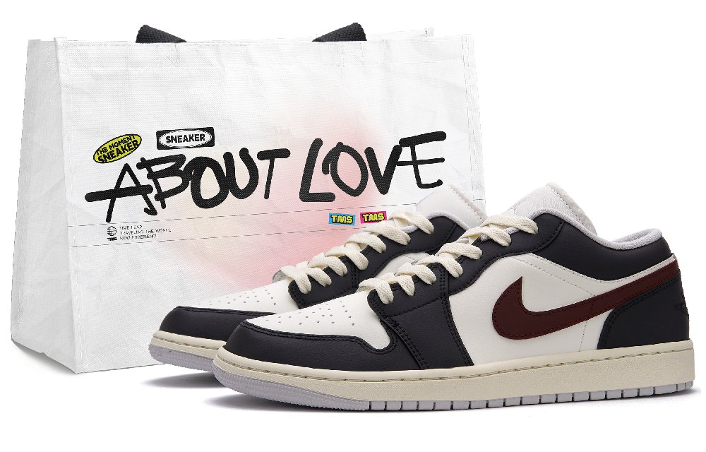 Jordan Air Jordan 1 Cocoa Pie Low Top Vintage Basketball Shoes Women's Dark Brown