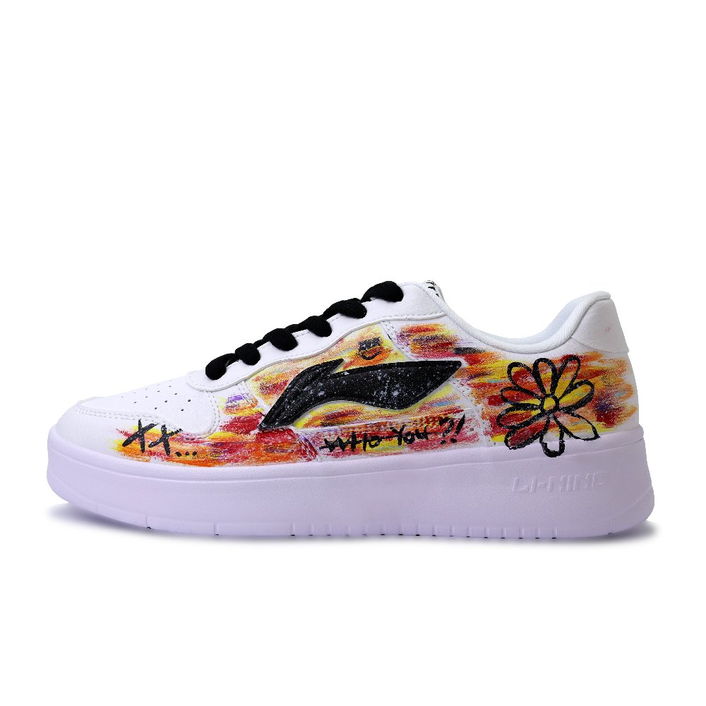 LiNing Pontoon Boats Abrasion Resistant Breathable Low Top Skateboard Shoes Unisex White Red Black
