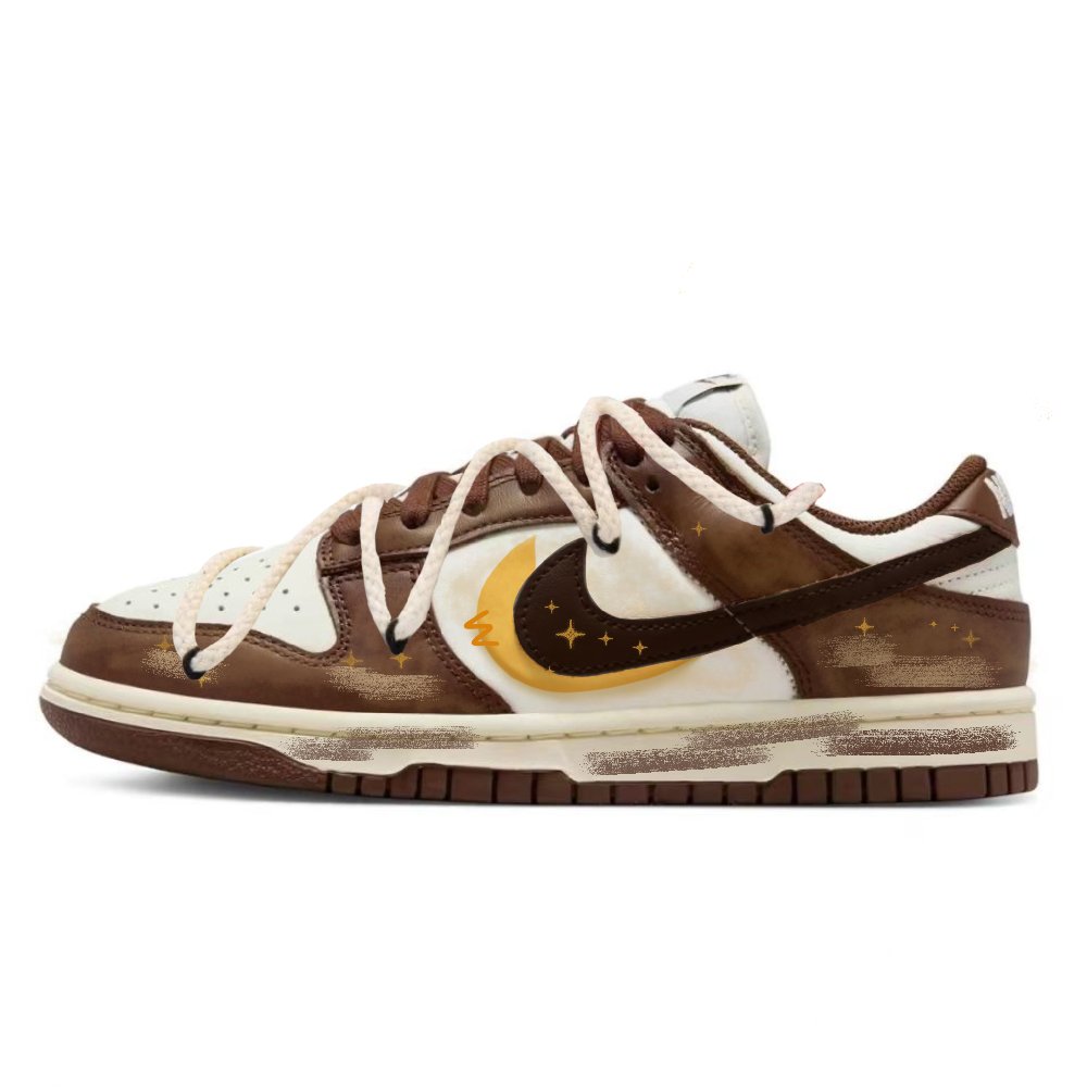 Nike Dunk Anti Slip Wear Resistant Low Top Skateboard Shoes Women's Dark Brown