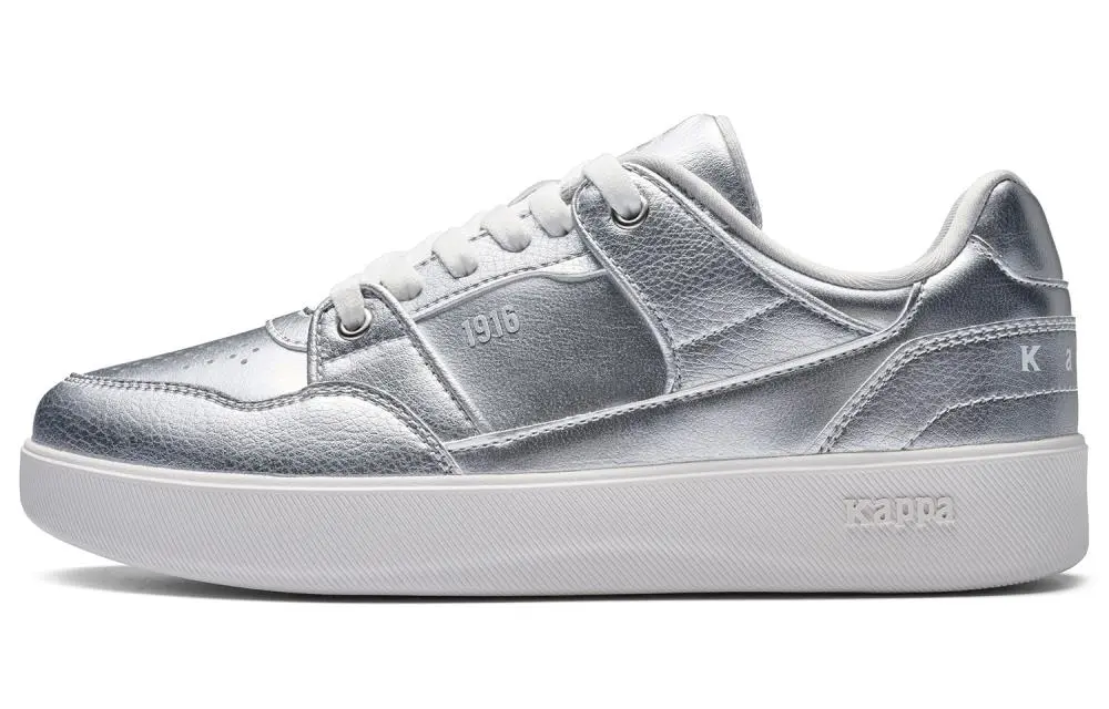 Kappa Back to Back Anti Slip Wear Resistant Low Top Skateboard Shoes Women's Silver