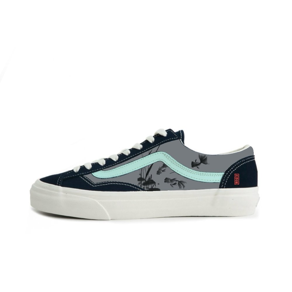 Vans Style 36 Suede Anti Slip Wear Resistant Low Top Skateboard Shoes Unisex Blue Gray