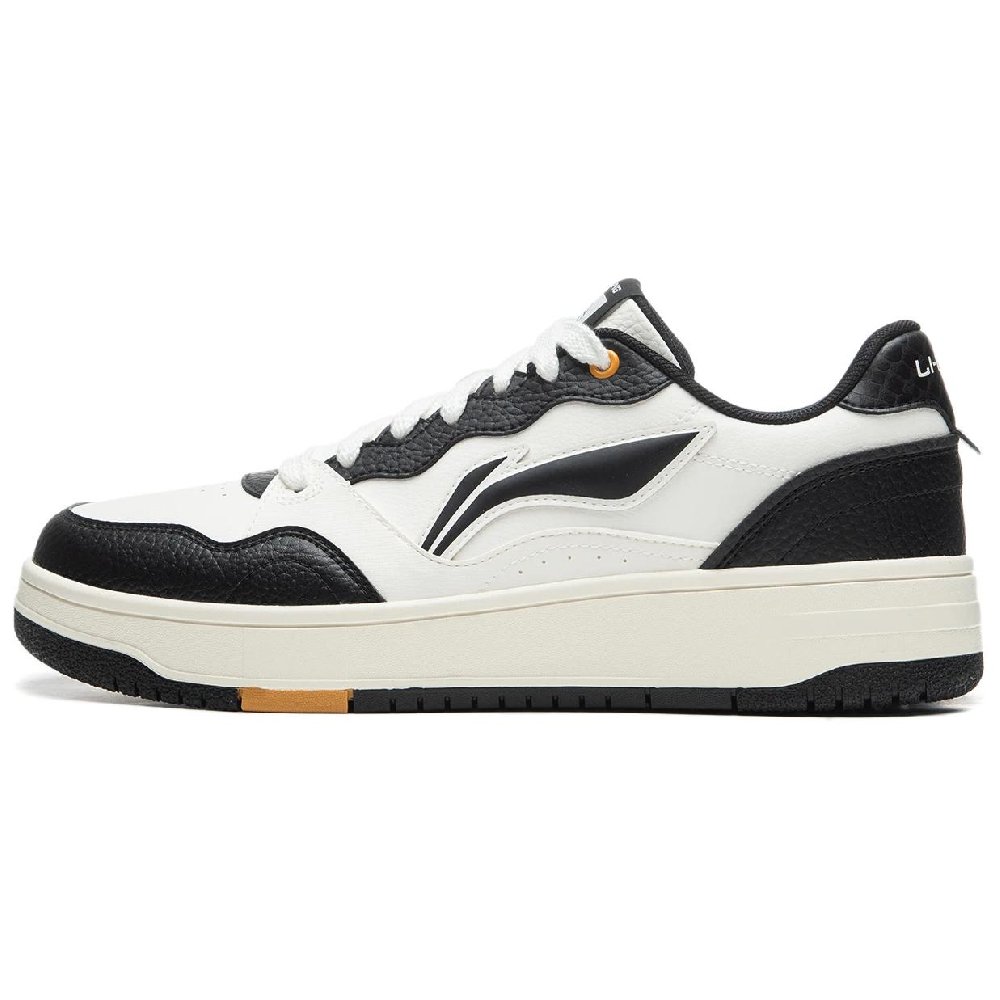 LiNing Tianji Soft Slip Resistant Cushioning Abrasion Resistant Low Top Skateboard Shoes Men's White Black