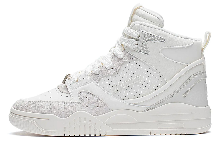 LiNing Yuebai High-Top Sports Casual Shoes Women's Ecru