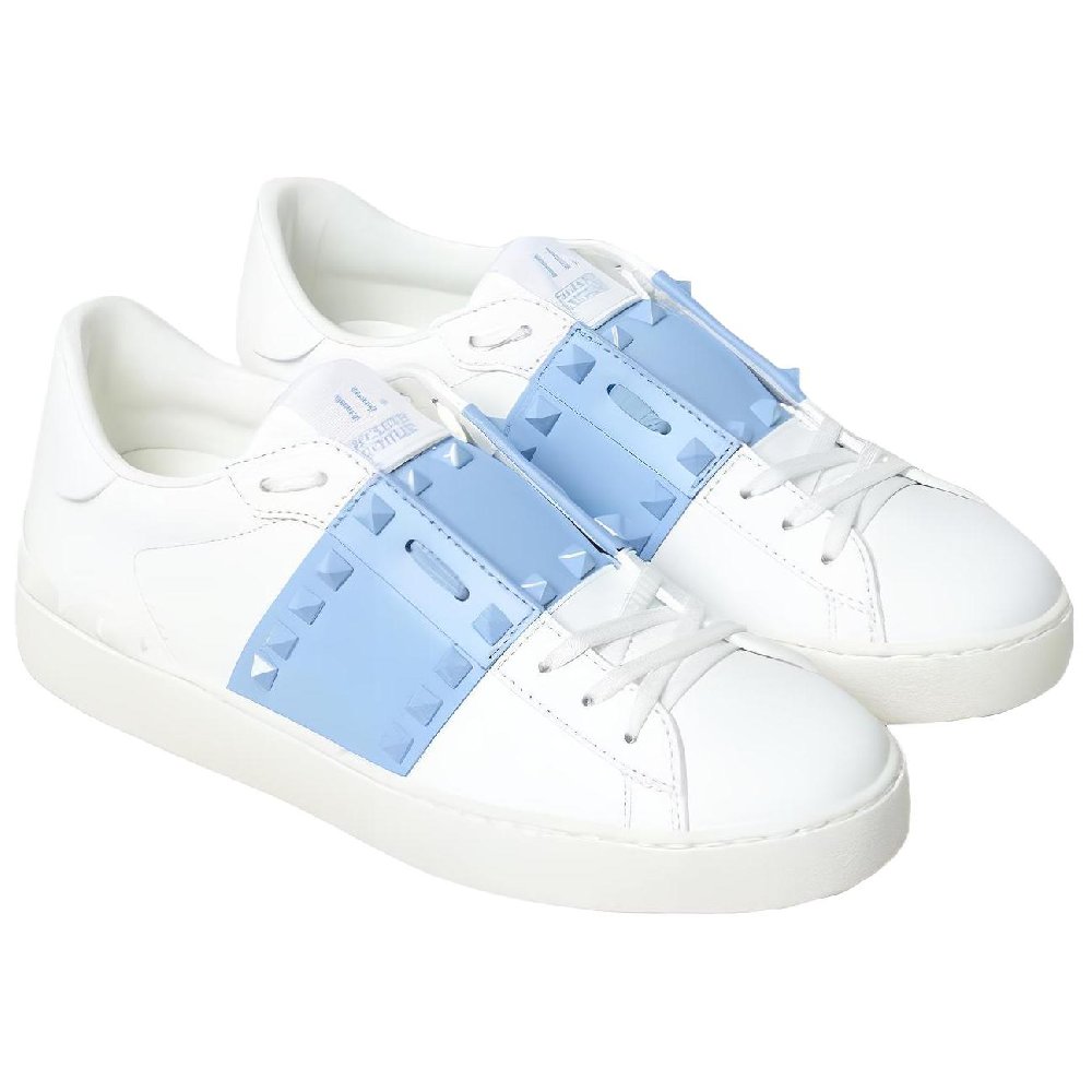 Valentino Abrasion Resistant Low Top Skateboard Shoes Women's White Blue