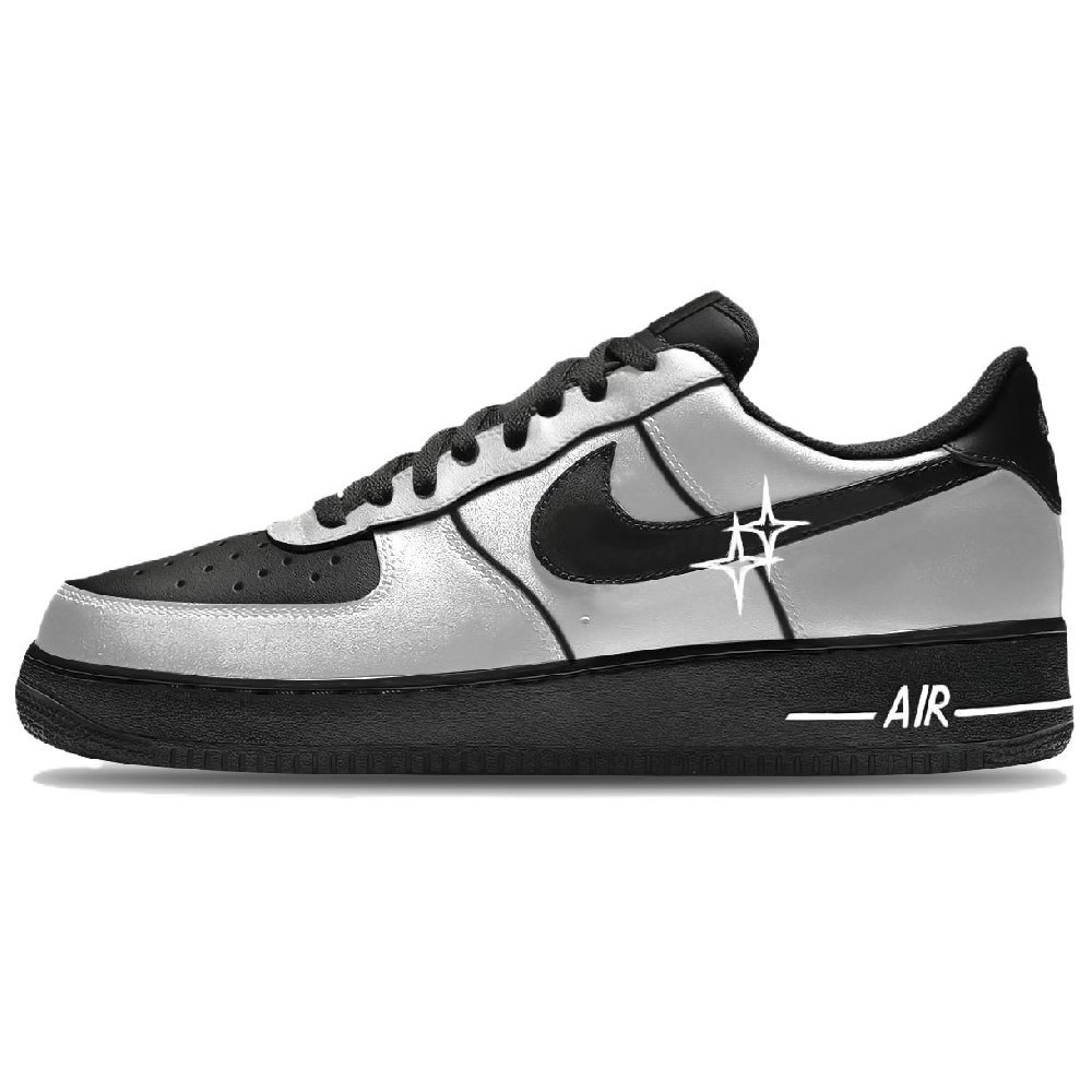Nike Air Force 1 Skateboard Shoes Unisex Low top Black/Silver