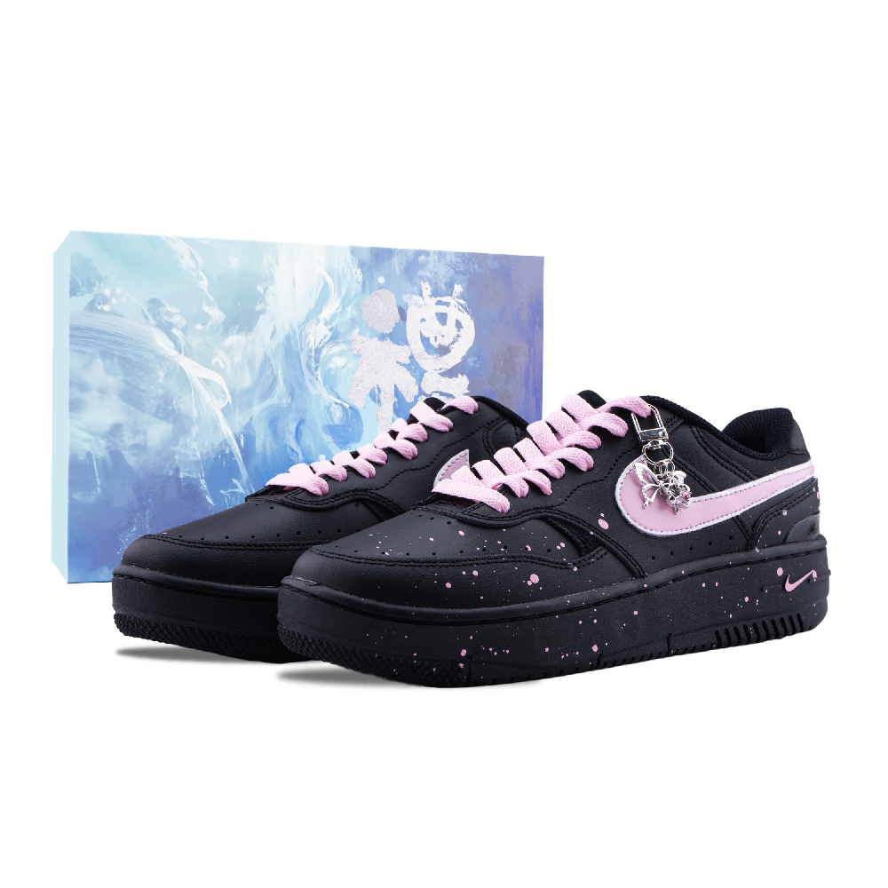 Nike Gamma Force Berry Milk Bubble Abrasion Resistant Low Top Skateboard Shoes Unisex Black Pink