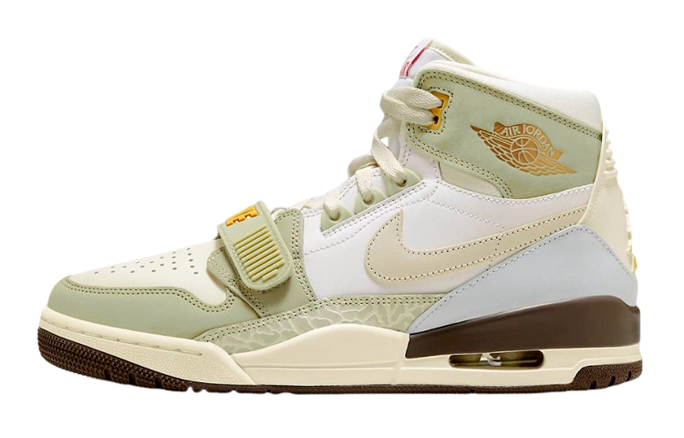 Jordan Legacy 312 Cushioned Wear-Resistant Slip-Resistant High-Top Vintage Basketball Shoes Men's Yellow White Green