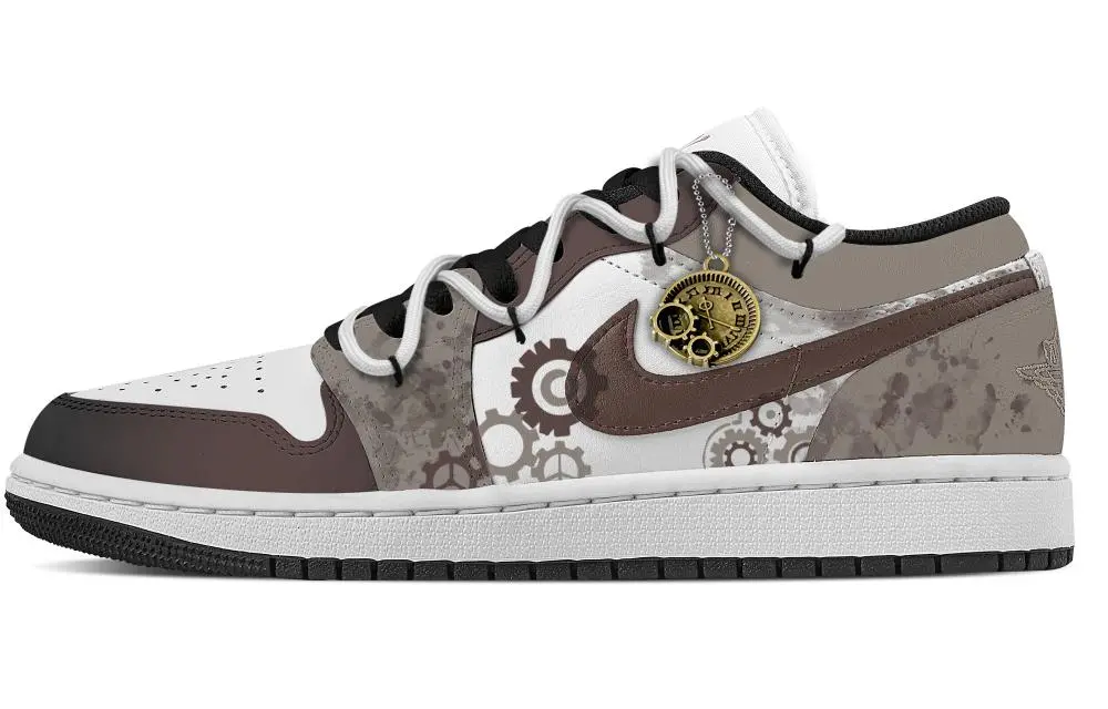 Jordan Air Jordan 1 Steam Moment Abrasion Resistant Low top Vintage Basketball Shoes Women's Brown