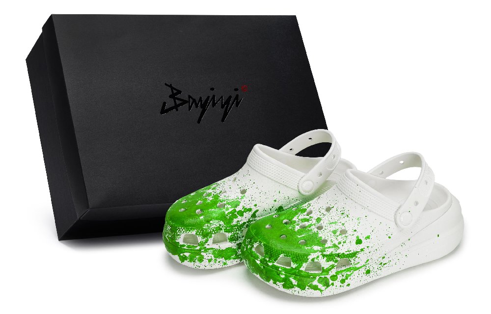 Crocs Crush Clog 811 Manufacturing, Together In The Moment, Special Shoe Box Clogs Unisex White Green