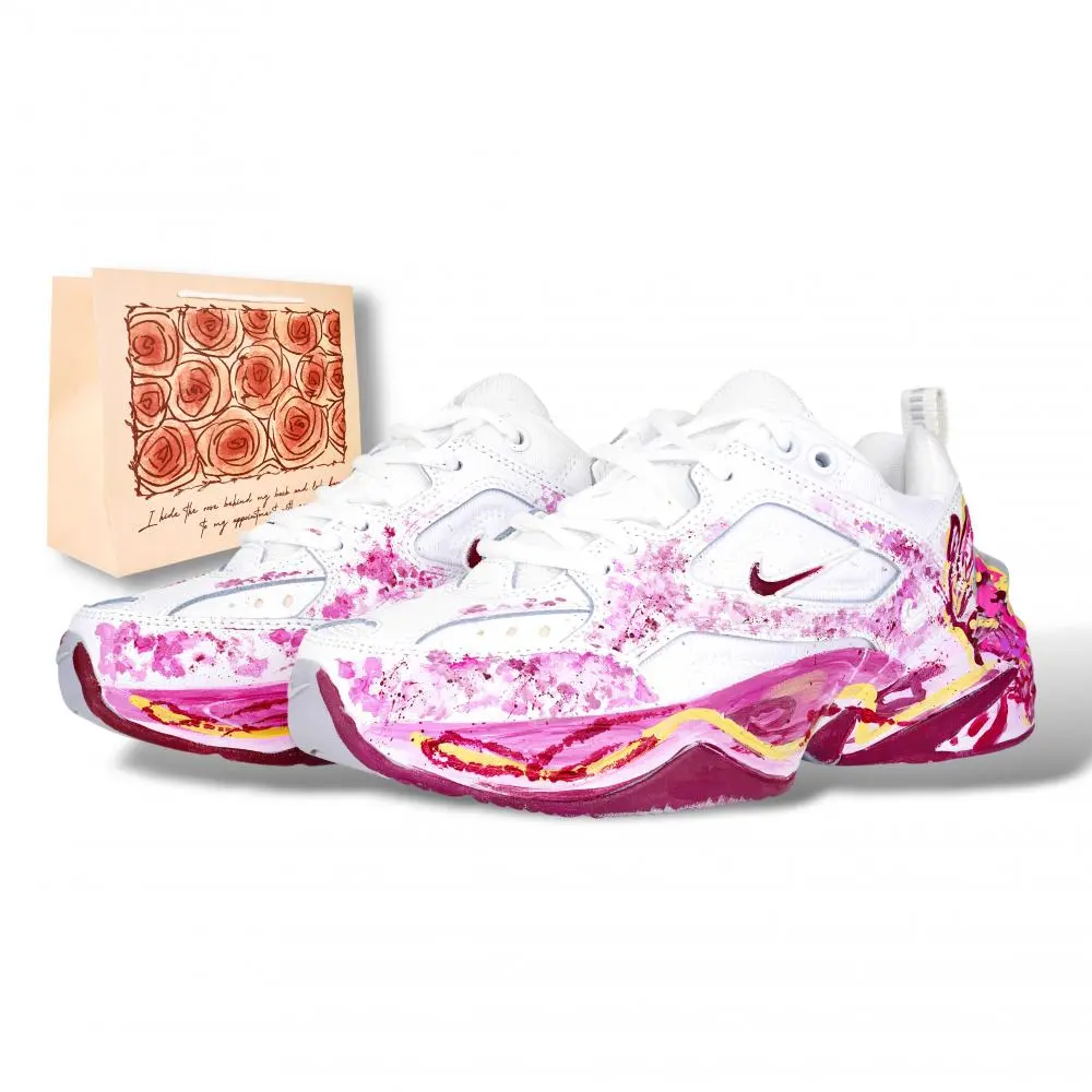 Nike M2K Tekno Lightweight Low top Chunky Sneakers Unisex Pink White