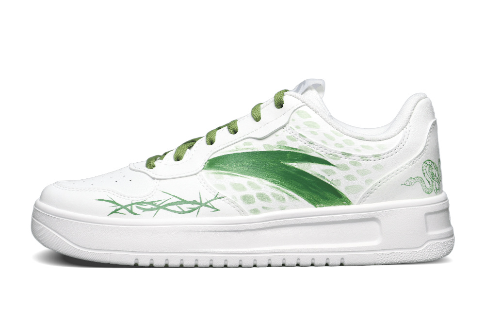 Anta Life Collection Slip-Resistant Cushioning Low-Top Skateboard Shoes Men's White Green