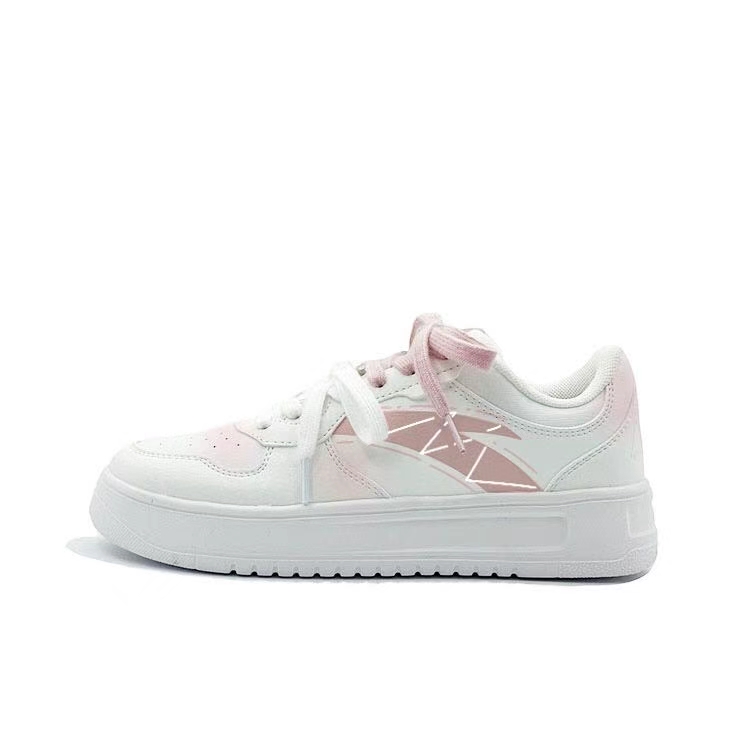 Anta Relaxed Slip Resistant And Abrasion Resistant Coverage Low Top Skateboard Shoes Unisex White Pink