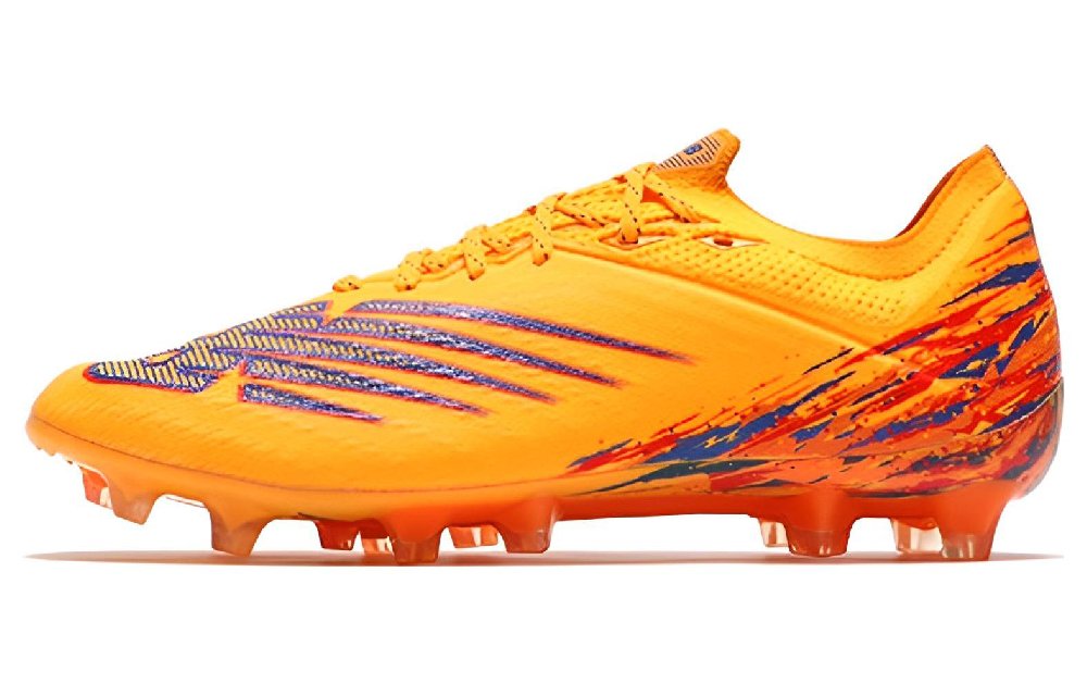 New Balance Furon V6+ HG Hard Ground Anti Slip Wear Resistant Soccer Shoes Unisex Orange