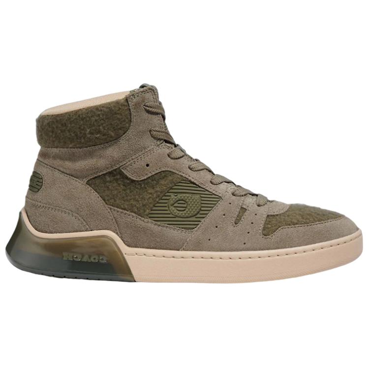 COACH High-Top Stylish Skateboarding Shoes Men's Army Green