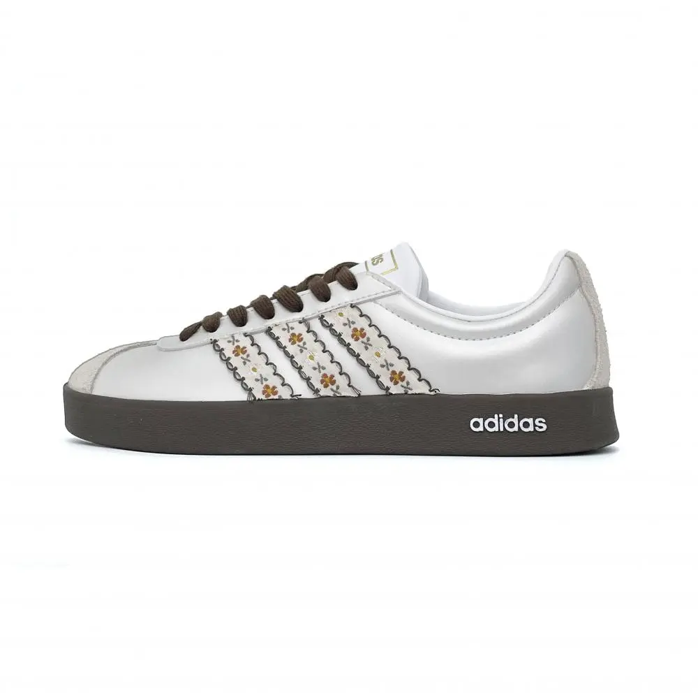 Adidas VL COURT 2.0 Low top Skateboard Shoes Unisex Silver White