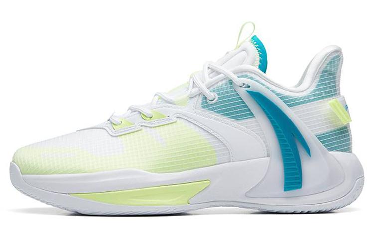 Anta Swoosh 2.0 Hayward GH Slip Resistant, Abrasion Resistant, Lightweight High Top Basketball Shoes White Yellow Blue