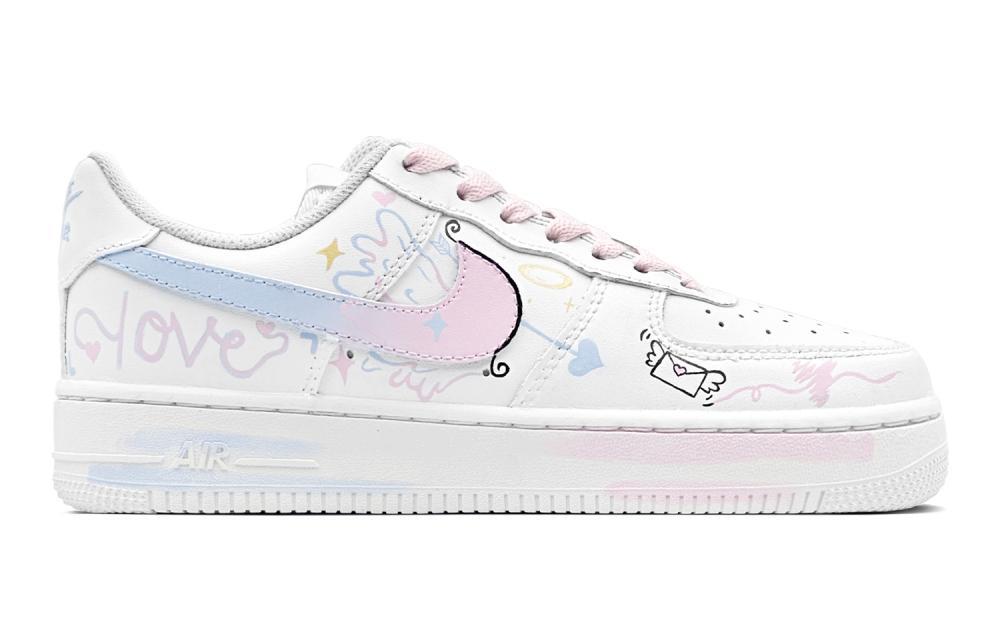Nike Air Force 1 Air Force 1 Anti-Slip Wear-Resistant Low-Top Skateboard Shoes Unisex White Blue Pink купить в интернет-магазине Yoocart с быстрой доставкой по России.