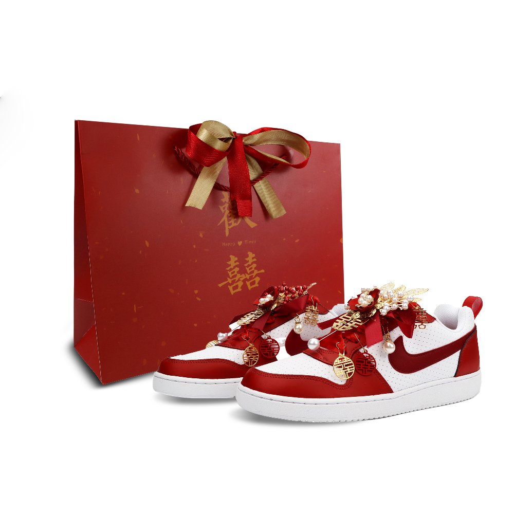 Nike Court Borough Eternal Love Shock Absorbers Low Top Skateboard Shoes Men's Red White