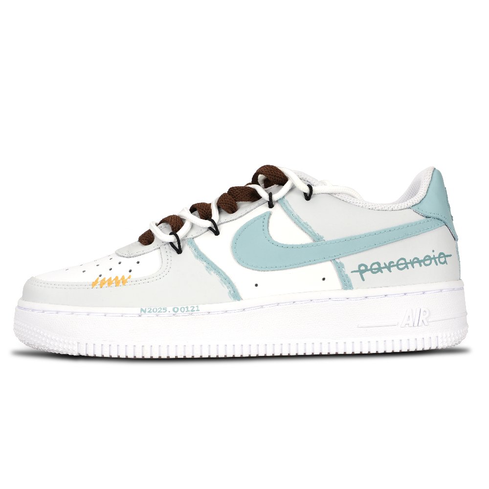 Nike Air Force 1 Abrasion Resistant Low Top Skateboard Shoes Unisex Blue Gray
