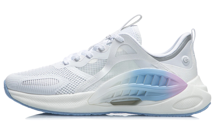 LiNing Comet Cushioned Anti-Slip Wear-Resistant Breathable Lightweight Low-Top Sports Casual Shoes Women's White Blue