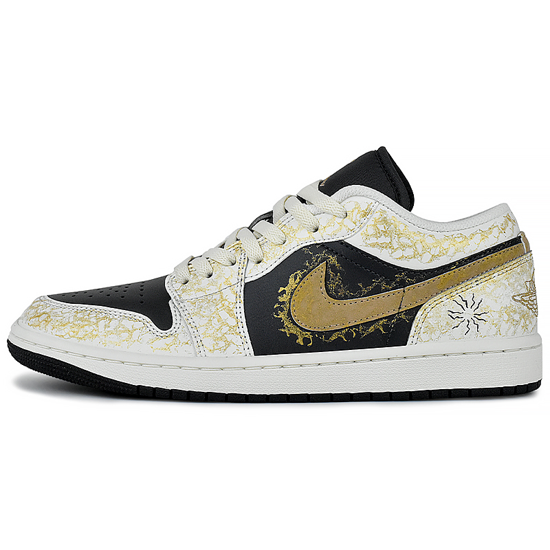 Jordan Air Jordan 1 Abrasion Resistant Low top Vintage Basketball Shoes Men's Black White