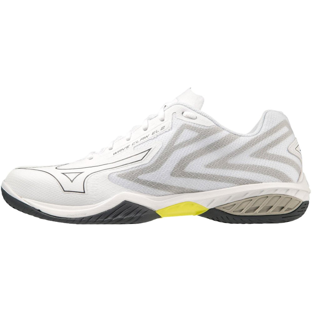 Mizuno Wave Claw EL 2 Anti Slip Wear Resistant Mid Top Badminton Shoes Unisex White