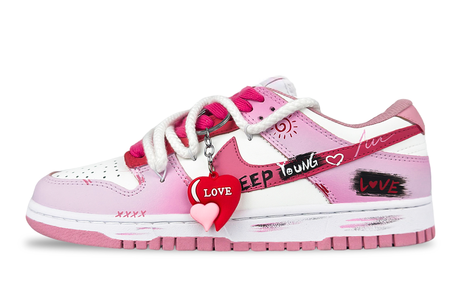 Nike Dunk Love Note Abrasion Resistant Slip Resistant Low top Skateboard Shoes Unisex