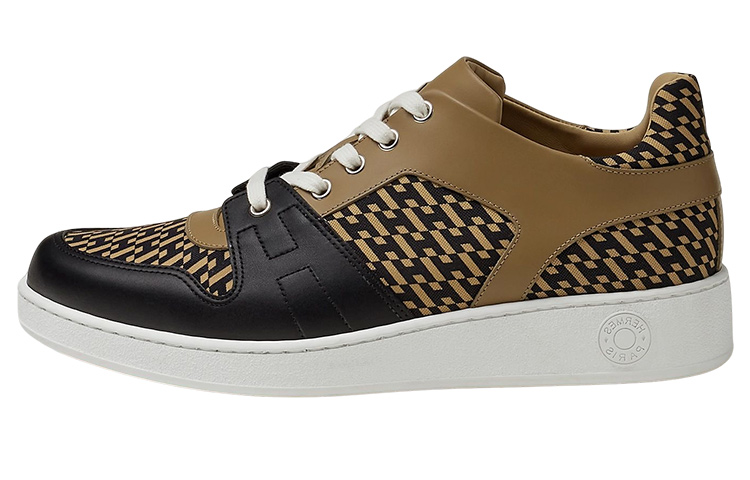 HERMES Skateboard Shoes Men Low-Top Brown