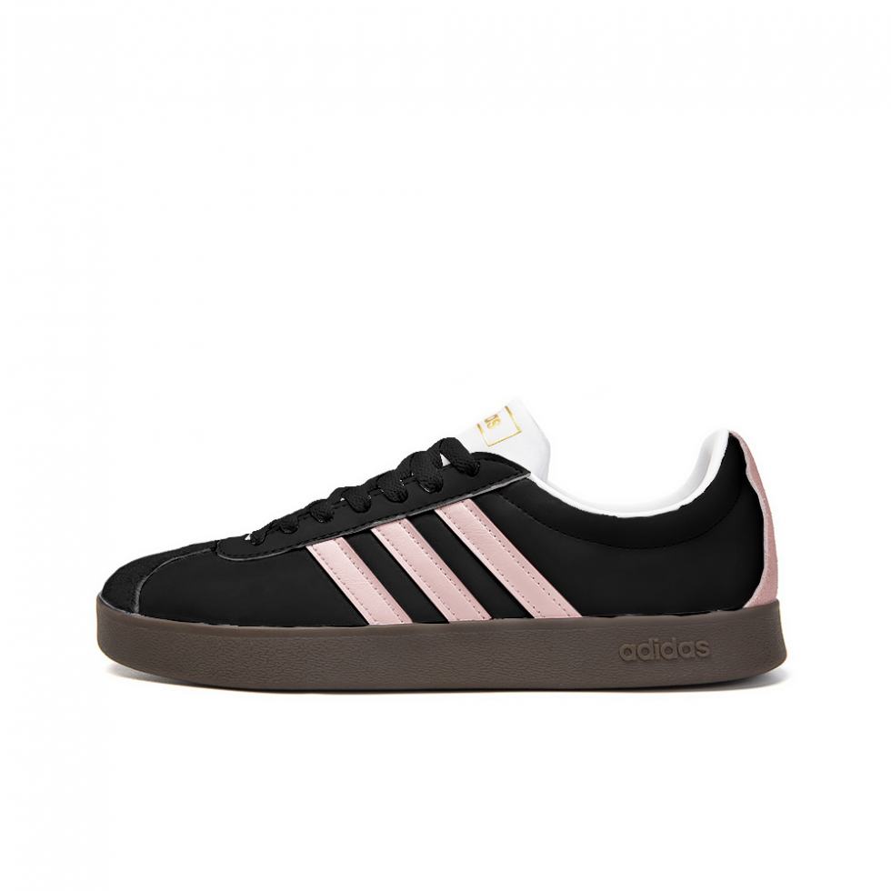 Adidas Neo VL Court 2.0 Slip-Resistant Impact Resistance Low-Top Skateboard Shoes Unisex Black Pink