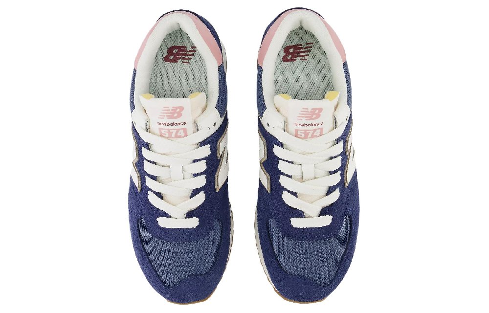 New Balance NB 574+ Low Top Running Shoes Women's Blue White Pink