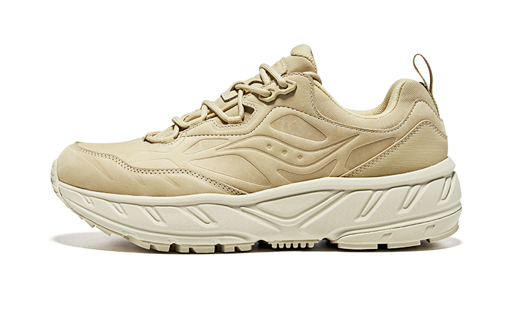Saucony CYBER WEB Anti Slip Wear Resistant Low Top Running Shoes Unisex Khaki Color