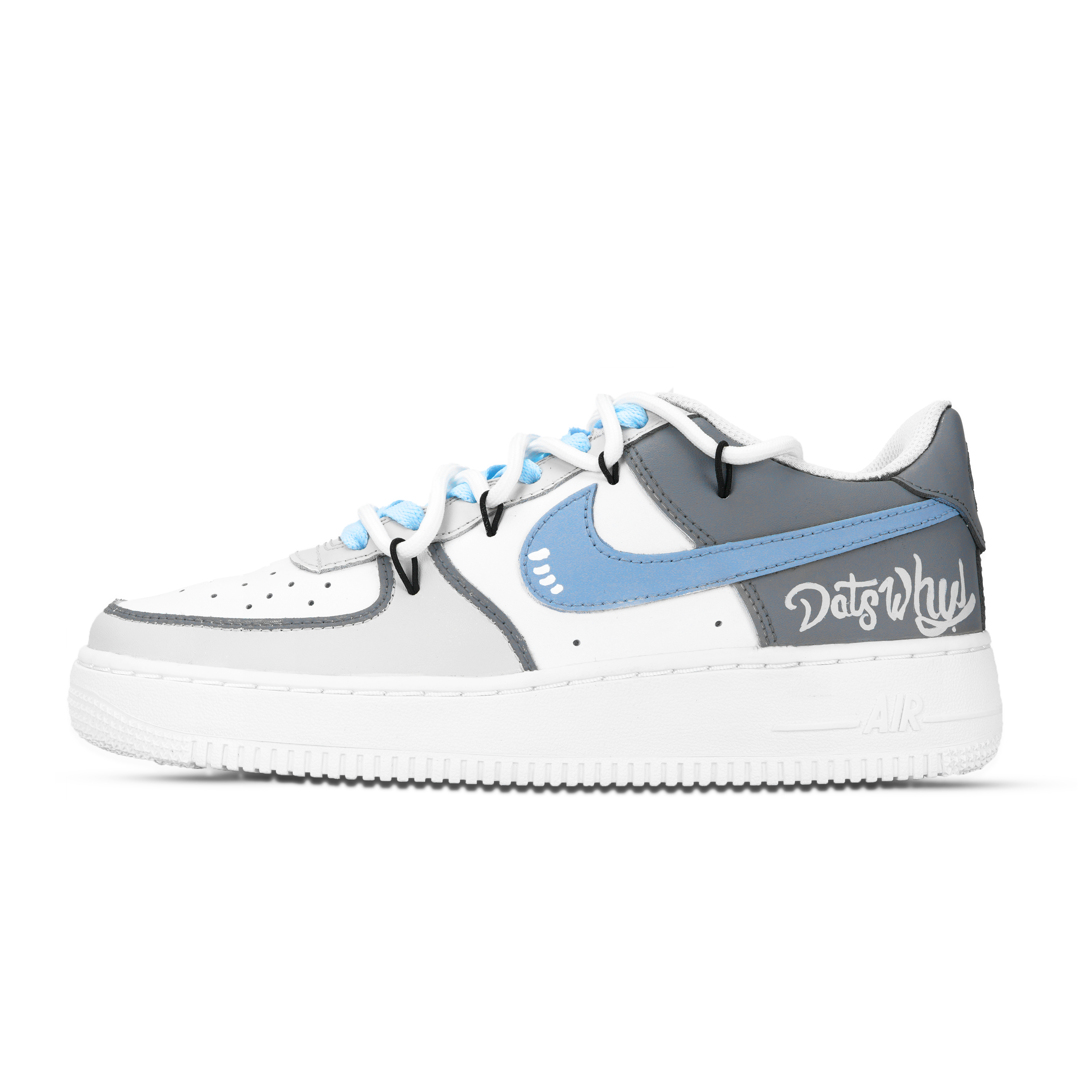 Nike Air Force 1 Cerulean Denim Abrasion Resistant Low top Skateboard Shoes Unisex Blue Gray White