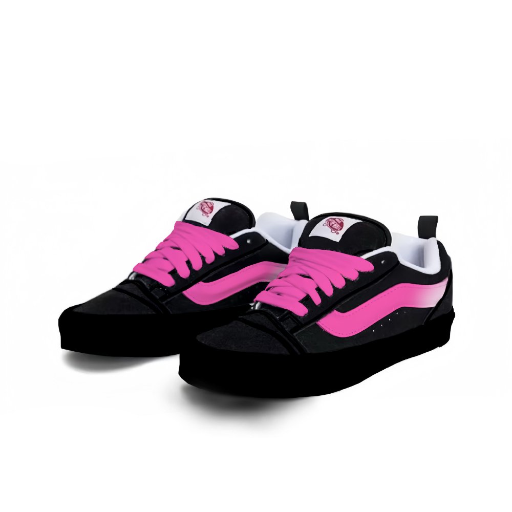 Vans Knu Skool Anti Slip Wear Resistant Low Top Skateboard Shoes Unisex Bright Pink