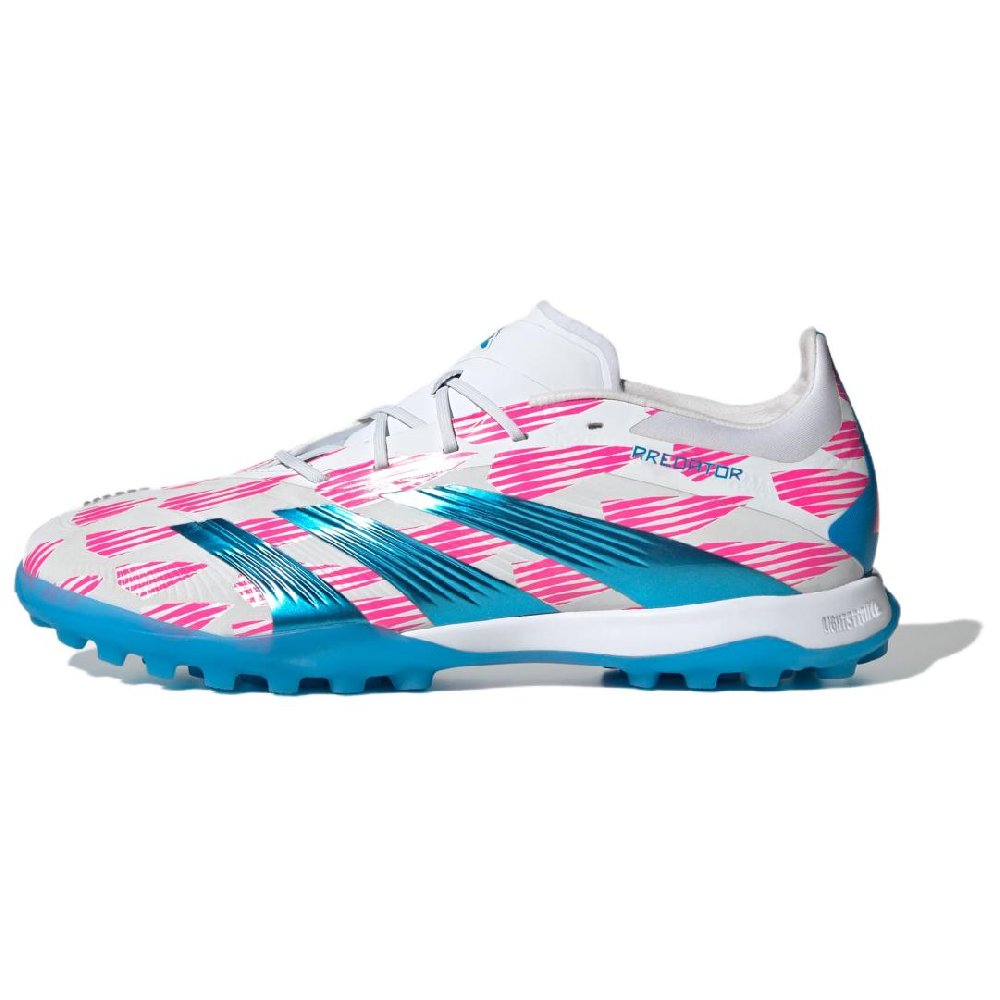 Adidas PREDATOR ELITE TF Rubber Broken Studs Artificial Ground Anti-Slip Wear-Resistant Soccer Shoes Unisex White Pink