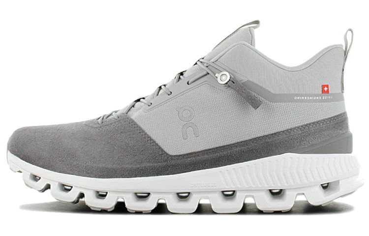 On Cloud Hi Running Shoes Men Low Top Gray White