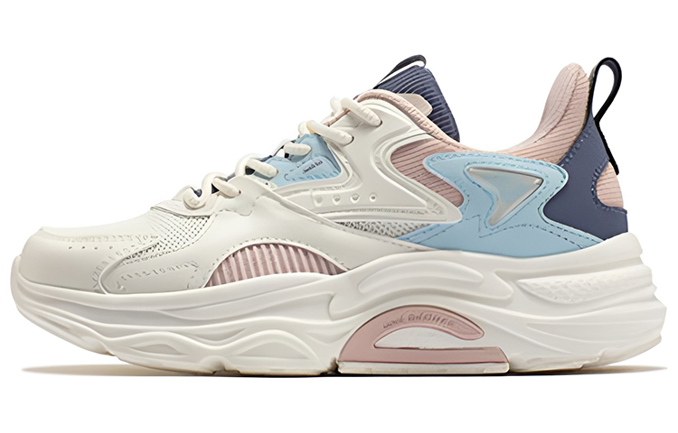 361° Casual Shoes Women's Low-Top Feather White/Light Peach Pink/Blue