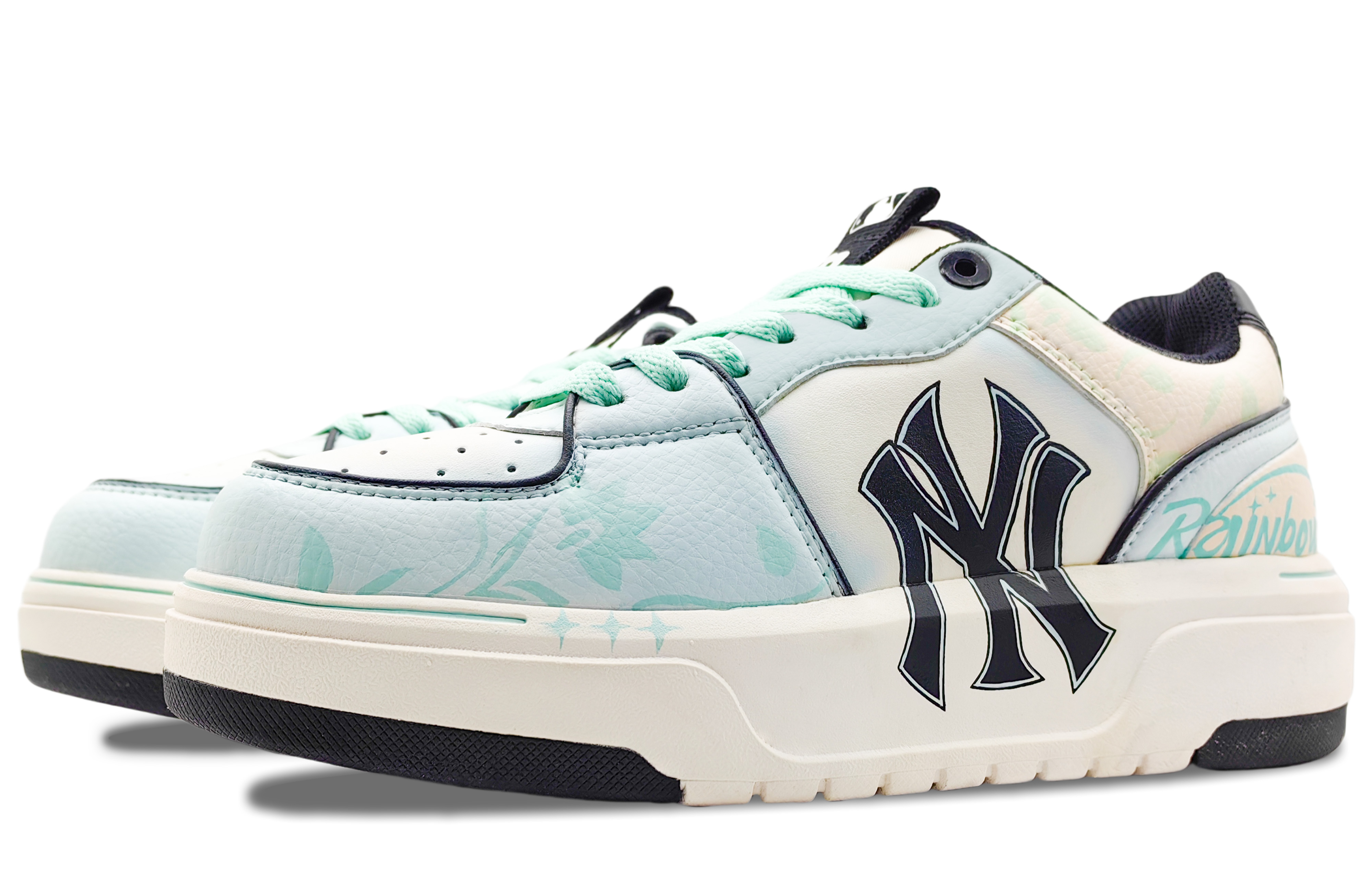 MLB Chunky Liner Wear-Resistant Height Increasing Low-Top Skateboard Shoes Unisex White Blue купить в интернет-магазине Yoocart с быстрой доставкой по России.