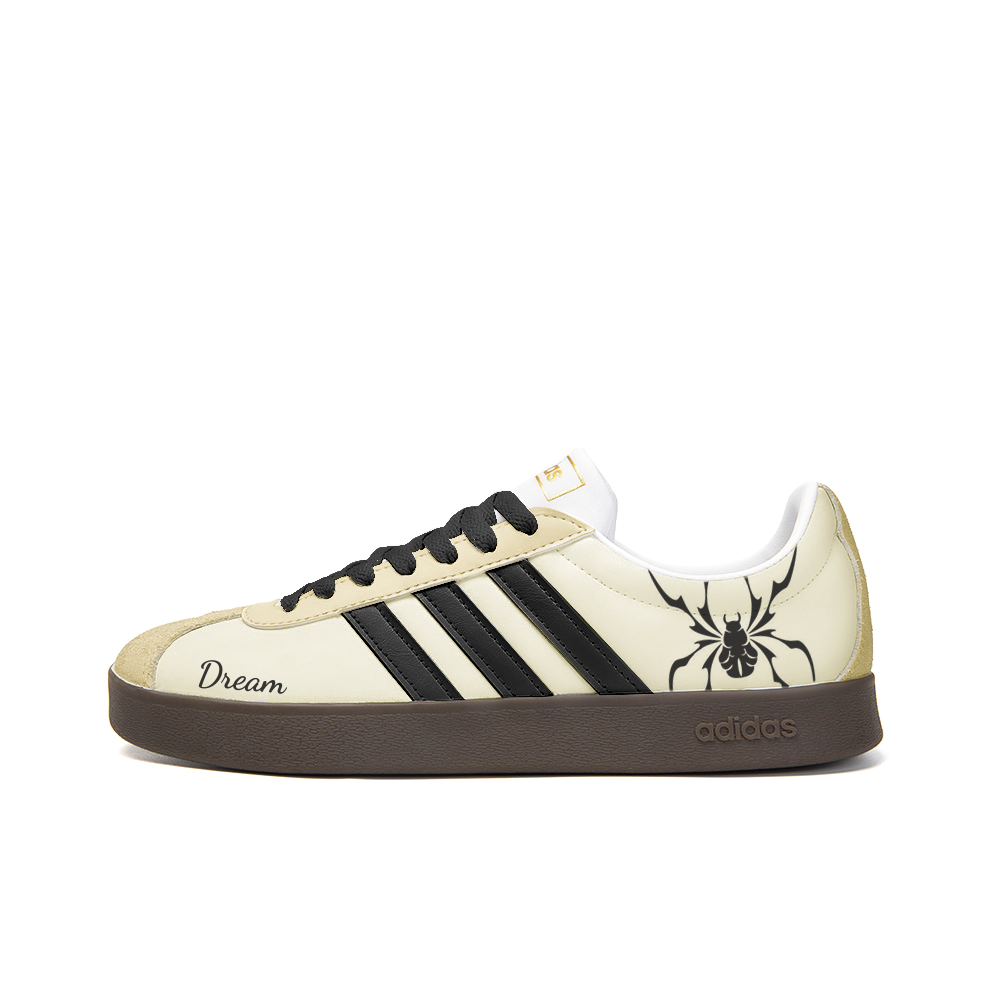 Adidas Neo VL Court 2.0 Anti-Slip Wear-Resistant Low-Top Skateboard Shoes Unisex Yellow Black